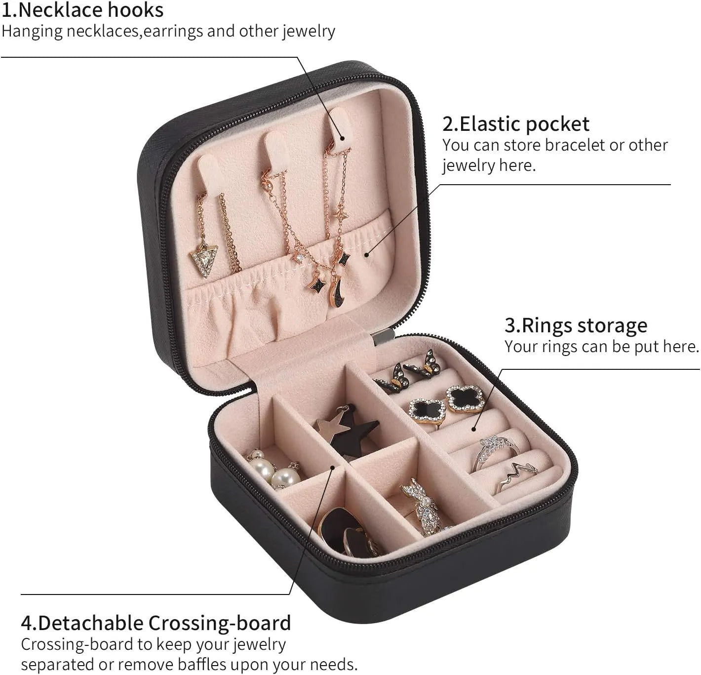 Portable Travel Jewellery Storage Box random colour