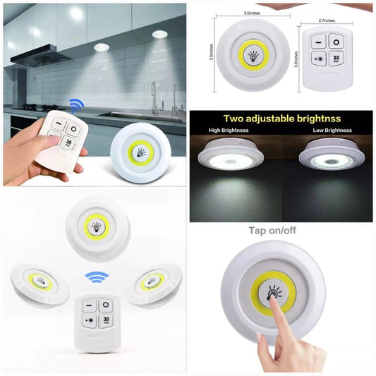 3-Pack Wireless LED Light Set with Remote Control