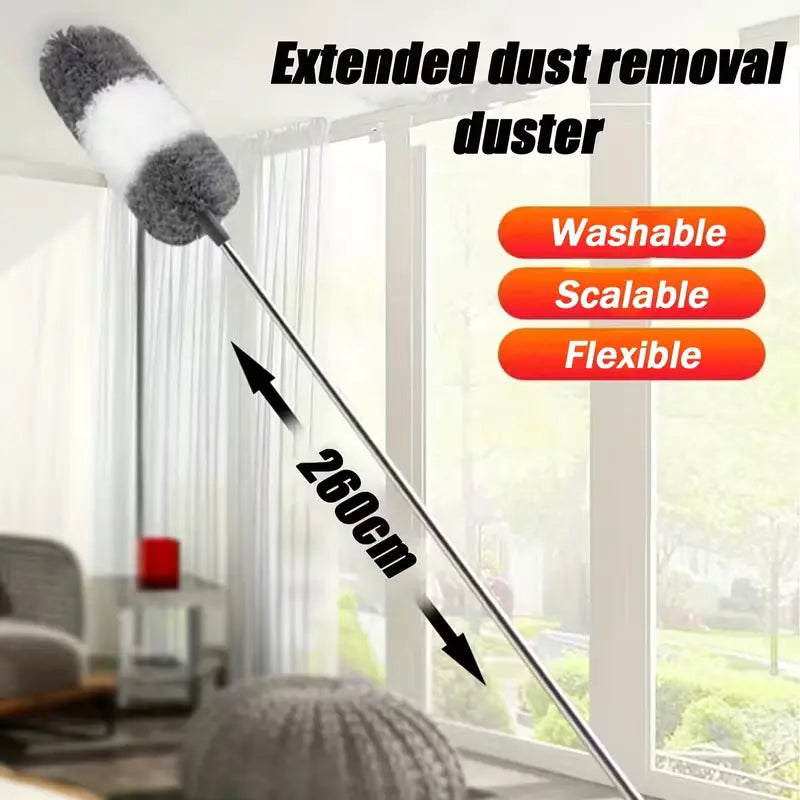Extendable Microfiber Grey Duster (12Foot Long Handle)