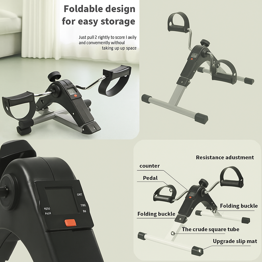 Portable Mini Exercise Cycle – Pedal Exerciser with Digital Display - Click Saman