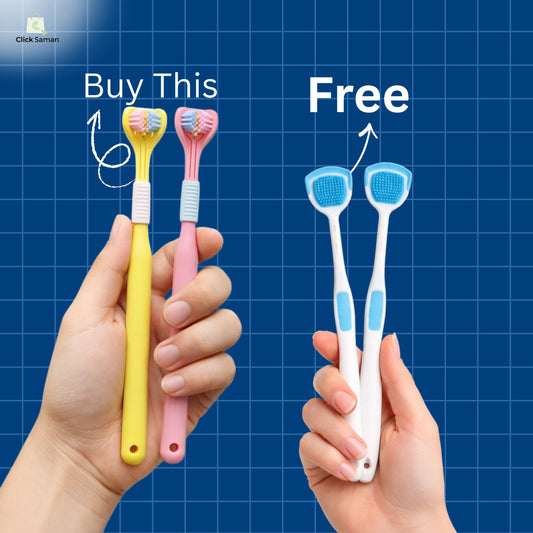 3D Toothbrush (Buy 2 Get 2 Tongue Cleaner Free Random Colour)