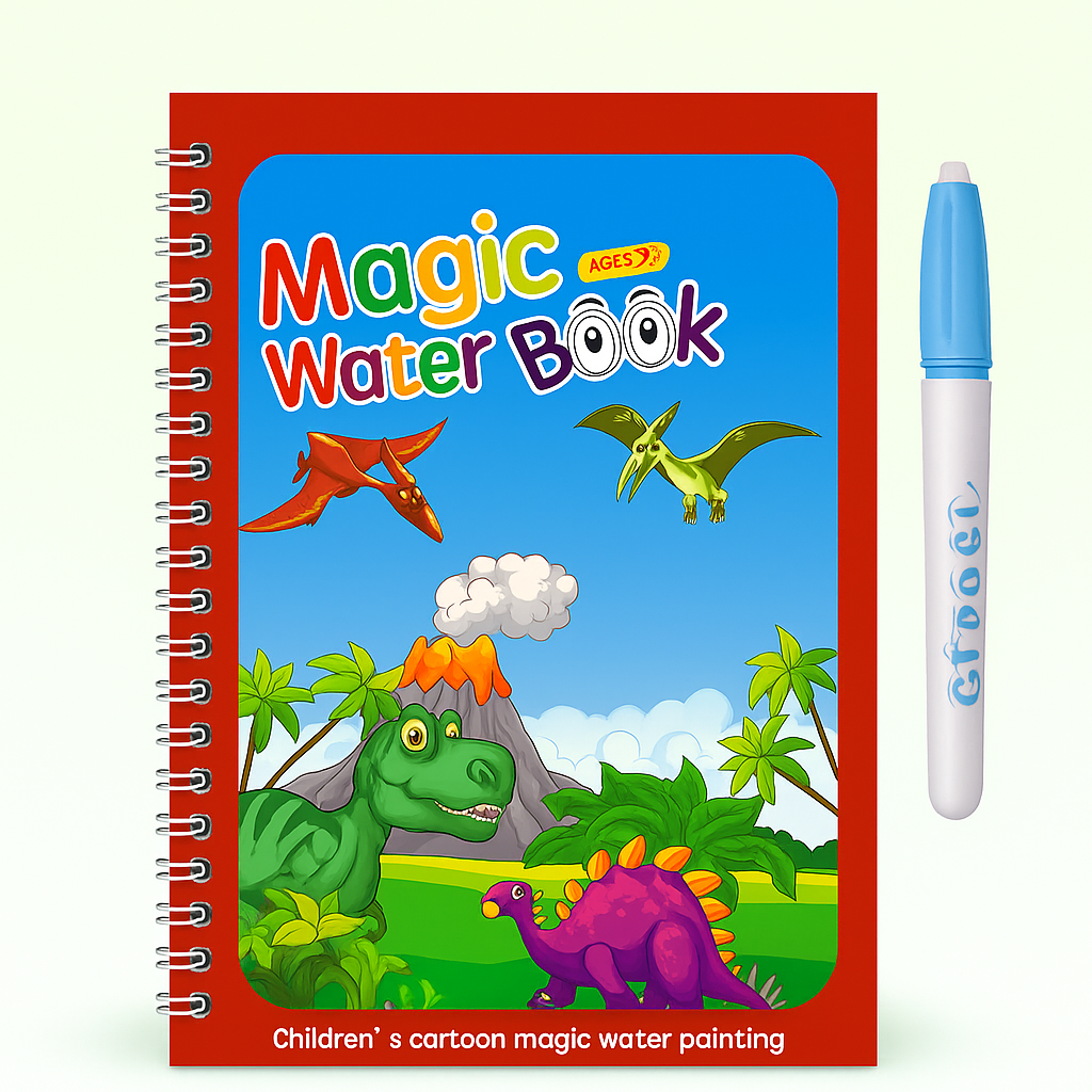Magic Water Drawing Book for Kids – Reusable Colouring Book with Water Pen Click Saman - Click Saman
