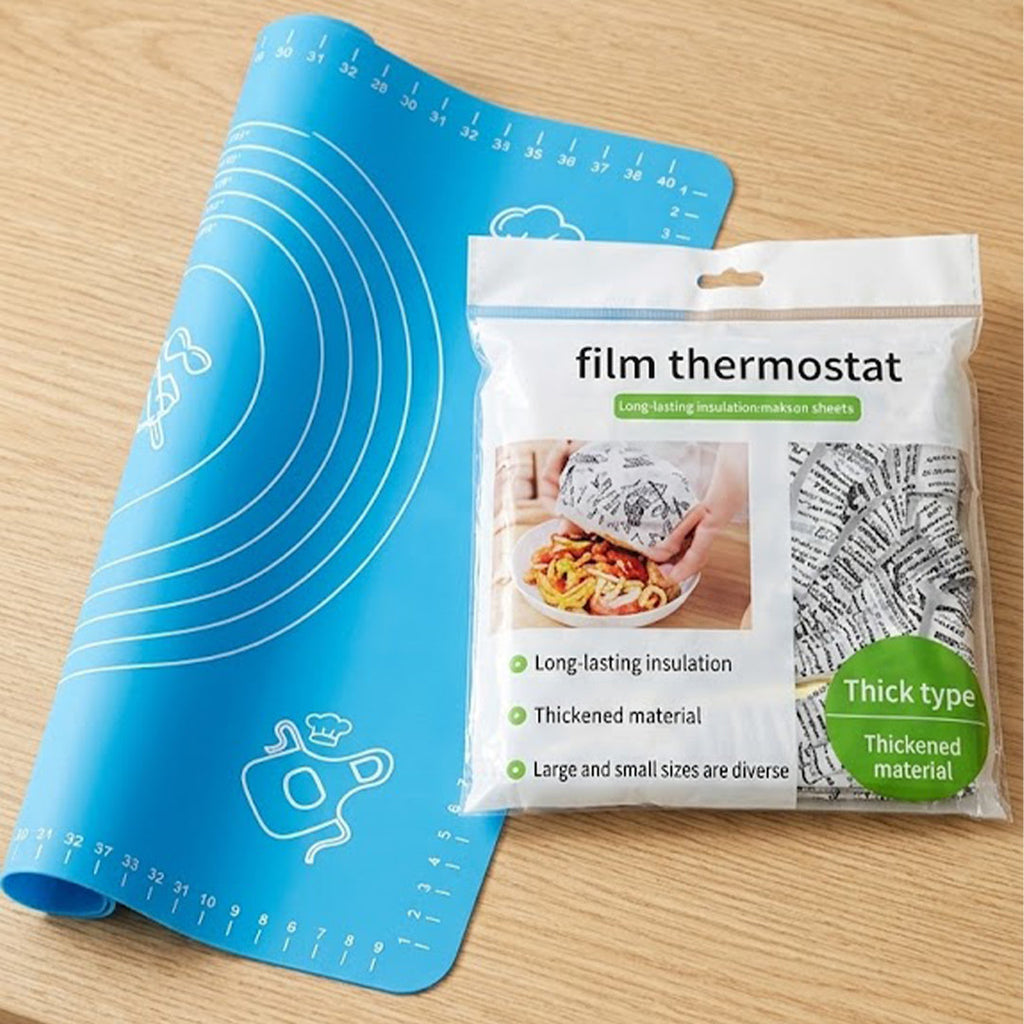 Silicone Baking Mat & Reusable Foil Covers Set
