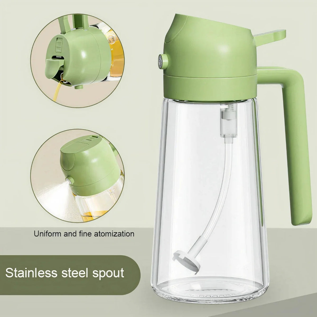 Smart 2-in-1 Cooking Oil Spray & Pour Bottle for Kitchen & Air Fryer