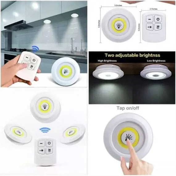 3-Pack Wireless LED Light Set with Remote Control