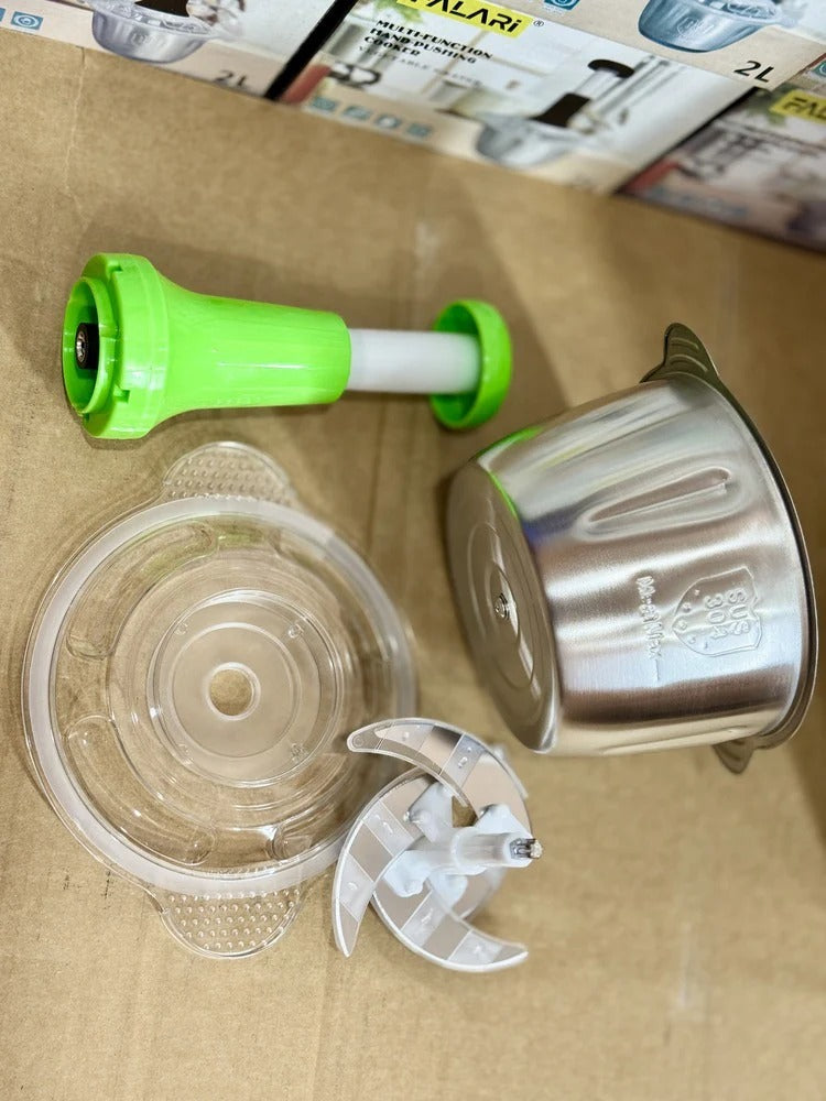FALARI Hand-Pushing Vegetable Chopper – 2L Multi-Function Cutter - Click Saman